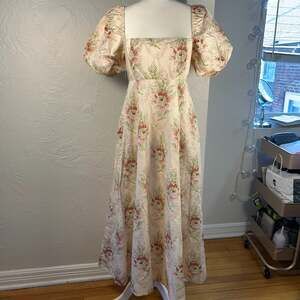 Hill House Home Matilda Dress M Paradise Floral Nap Dress NWT Puff Sleeve